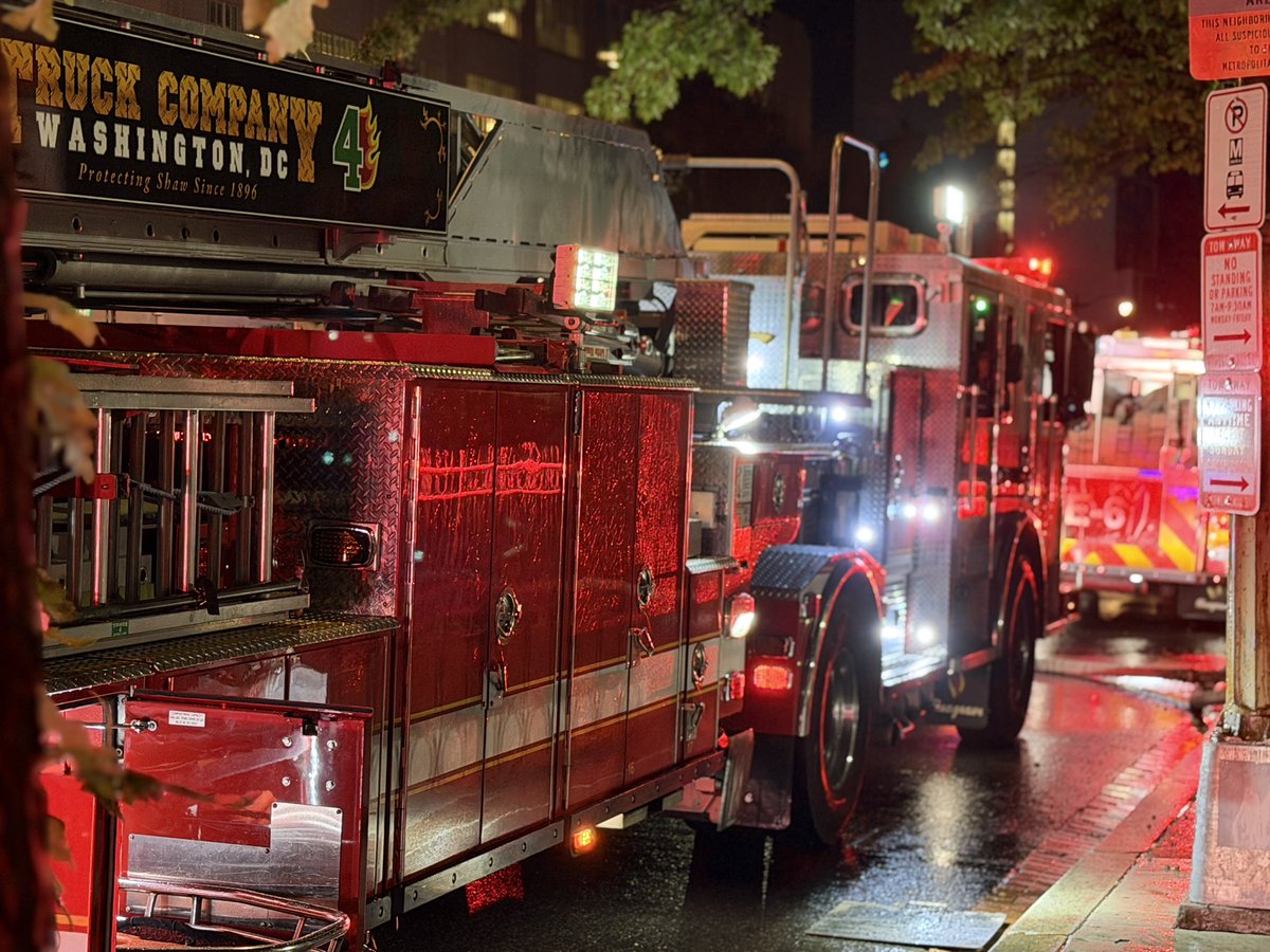 Box Alarm: 1100 Block of North Capitol Street NW - Nine story apartment building. Small fire in trash  compactor on first floor with no extension. Minor smoke conditions extended to second floors. Units ventilated and going in service shortly