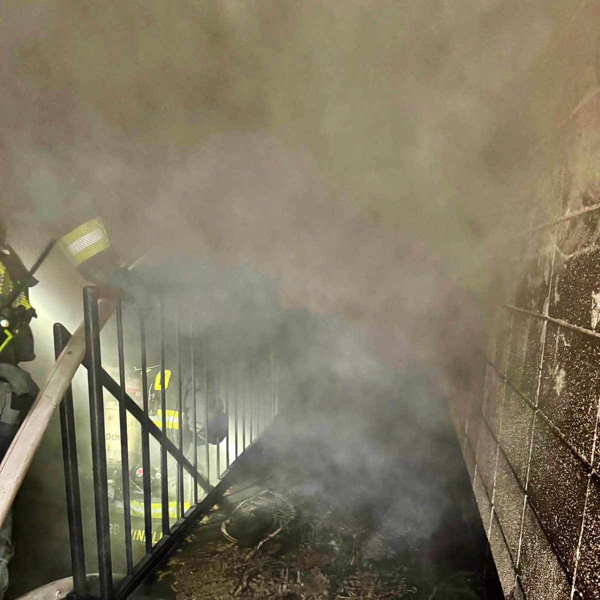 Firefighters from @dcfireems as they began their initial operations at the Working Fire in the unit block of Galveston St South-West DC firefighters