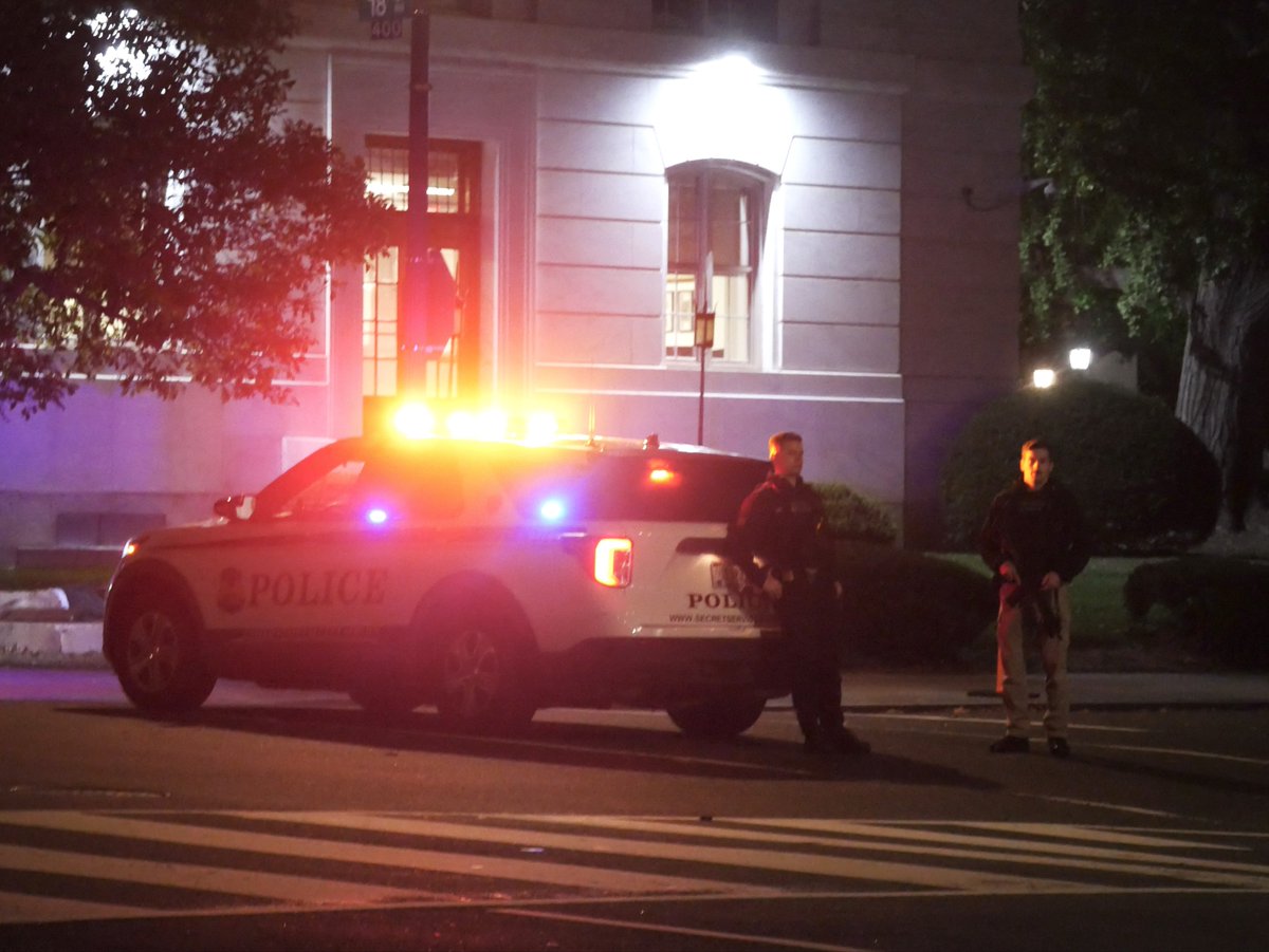 Individual drove his vehicle into the Secret Service vehicle gate located at 17th and E St, NW, DC.The individual was immediately arrested by U.S. Secret Service UniformedLots of US Secret Service near the White House
