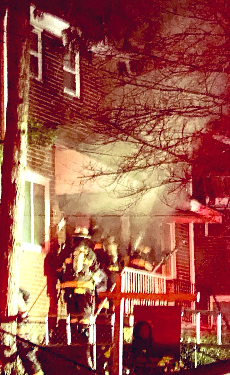 Fire in the 4200 block of Gorman St SE. 4 residents were safely removed from the home by firefighters, some by ladder. DC firefighters