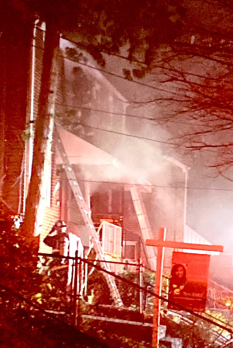 Fire in the 4200 block of Gorman St SE. 4 residents were safely removed from the home by firefighters, some by ladder. DC firefighters
