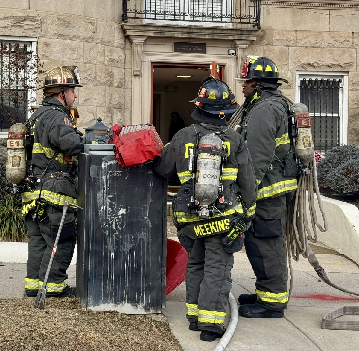 Box Alarm 2100 block S St NW. Hidden fire in attic and roof area of 4 story building. Units opening up and extinguishing fire and checking for extension. No injuries. DC firefighters