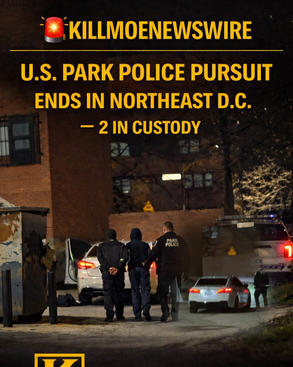 KILLMOENEWS   U.S. PARK POLICE PURSUIT ENDS IN NORTHEAST D.C. — 2 IN CUSTODY 5000 Block of Banks Place N.E. (Lincoln Heights)U.S. Park Police were involved in a multi-jurisdiction pursuit involving a stolen Acura that was taken earlier in Prince George’s County 