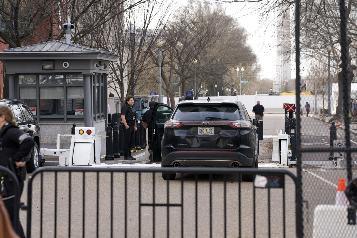 A vehicle rammed the barricades at Vermont and H this morning by the White House. Secret Service have one in custody