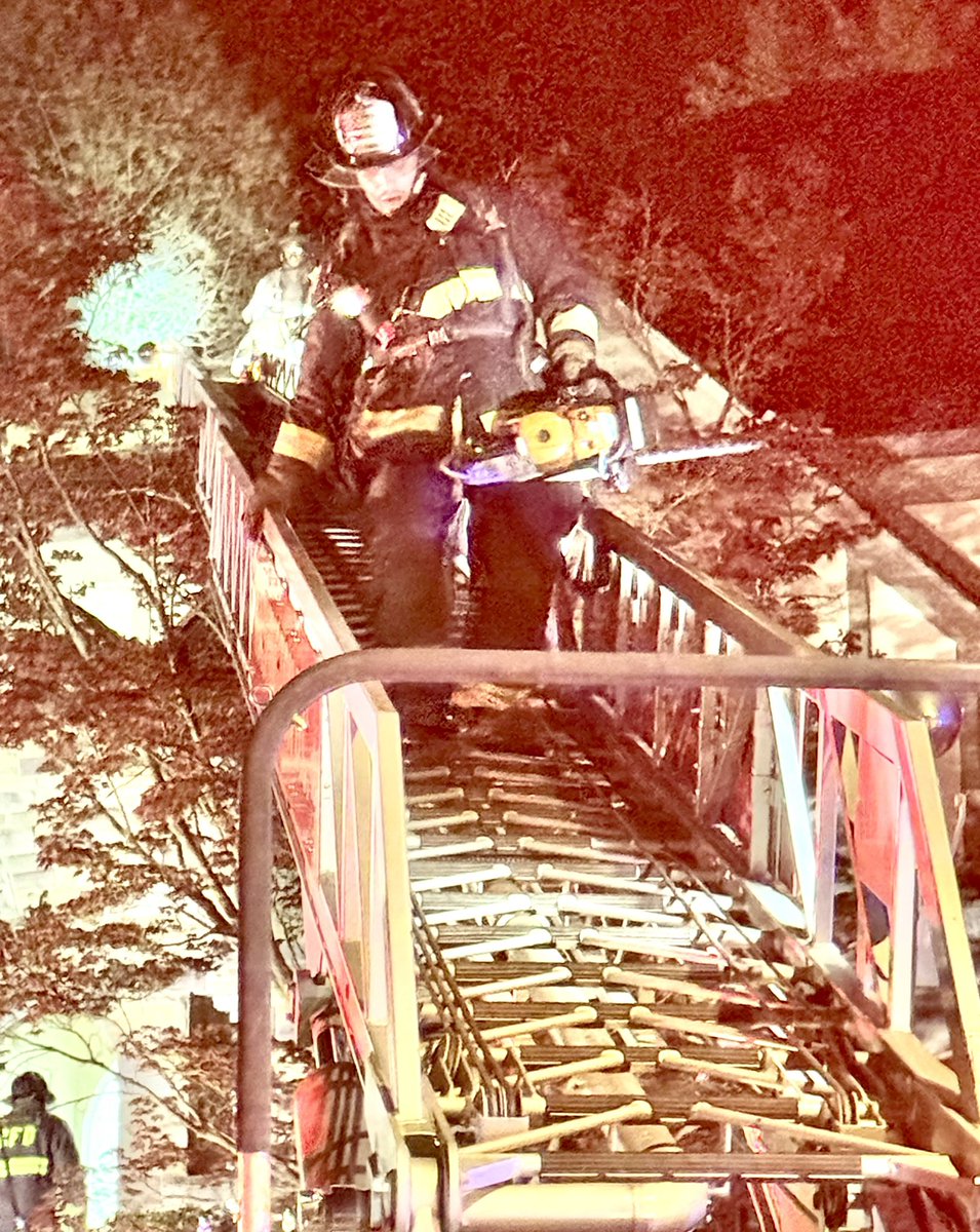 Box Alarm 4500 block 28th St NW. Fire confined to a portion of attic on large 2 story occupied detached house. Fire under control with no injuries. Request air unit & . Dispatched at 10:06 PM. DC firefighters