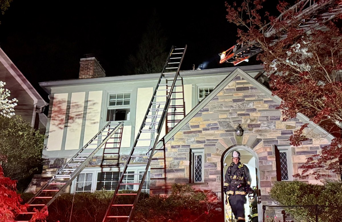 Box Alarm 4500 block 28th St NW. Fire confined to a portion of attic on large 2 story occupied detached house. Fire under control with no injuries. Request air unit & . Dispatched at 10:06 PM. DC firefighters