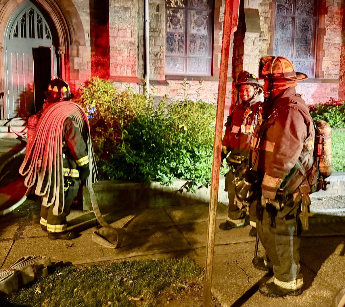 Box Alarm church fire 6th & E Sts South-West Fire 2nd floor involved small section of flooring that has been extinguished. No apparent extension. No injuries. DC firefighters