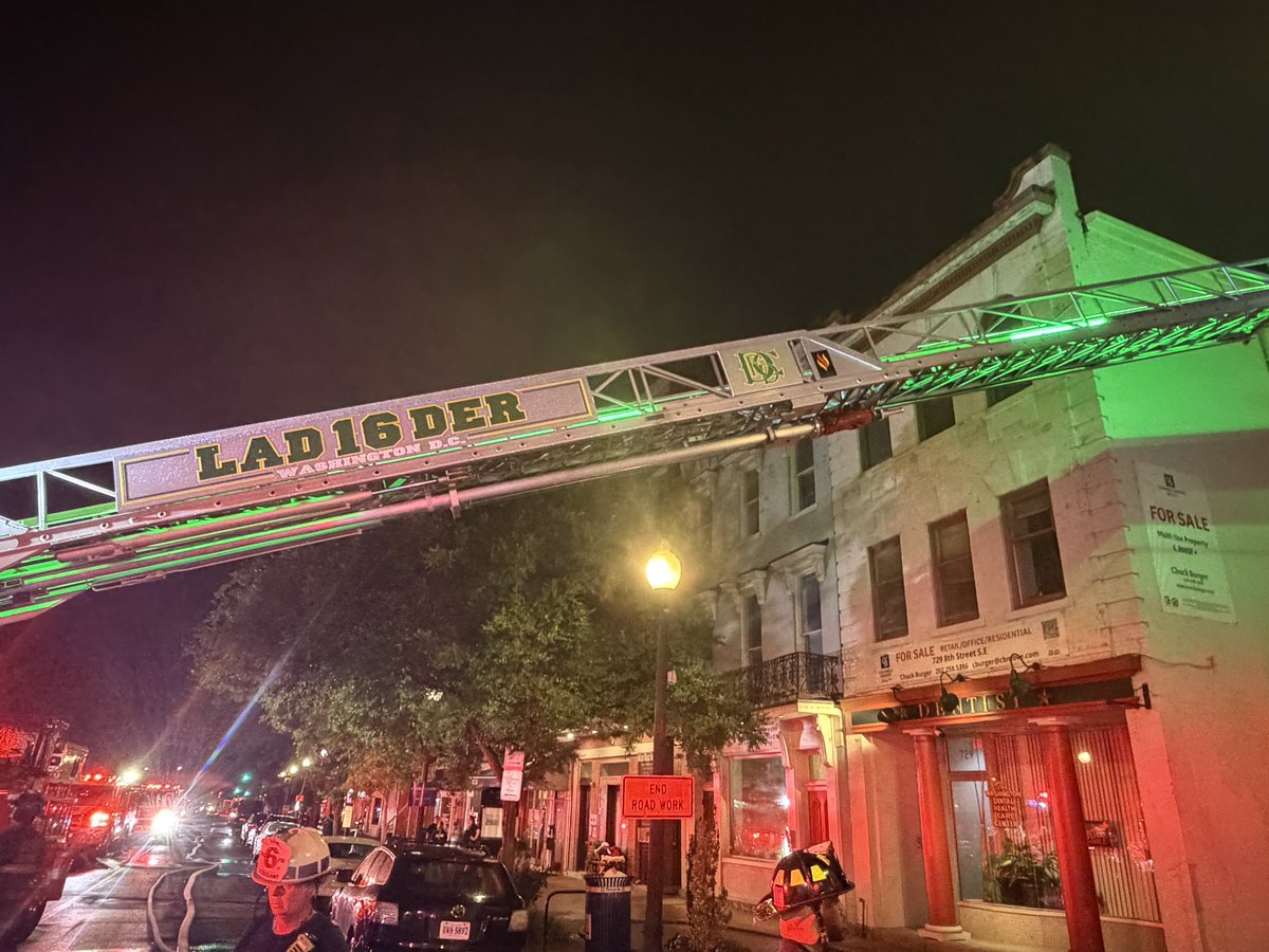 2nd Alarm - 700 Block of 8th St SE Media Staging Area: 8th and I Street SE - approach from 8th and M St SE - Briefing at 10 pm. One firefighter transported with serious/non-life threatening injury to area hospital. 