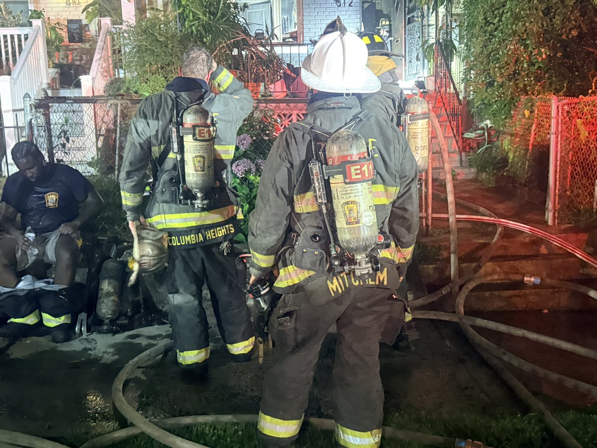 Fire - 800 Block of Delafield Place NW All fire in basement is extinguished. 2 individuals rescued by ladder from rear of structure.  