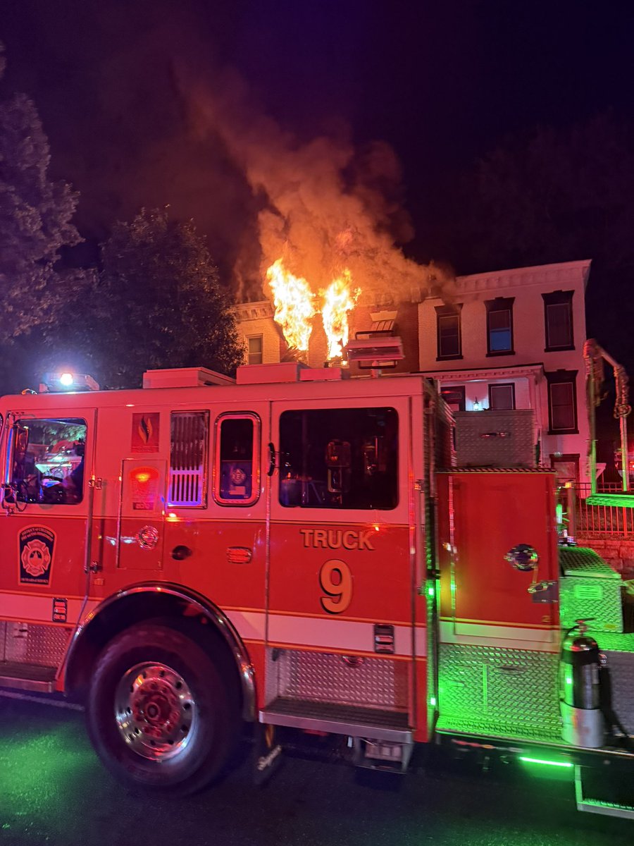 Fire - 2400 Block of North Capitol St NE All fire extinguished with minor extension to parapet roof of adjacent row home. Cause of fire is accidental/electrical in nature. Two adults displaced as a result of this fire. Units going in service shortly