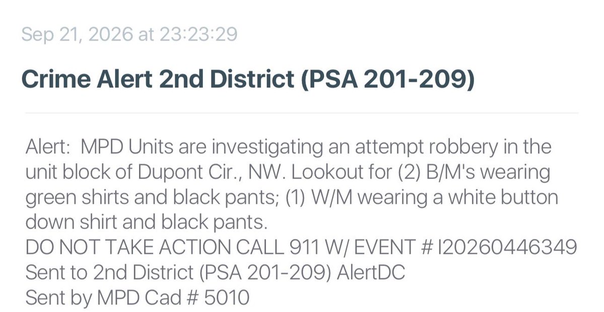 Police are investigating an attempted armed robbery at Dupont Circle NW in Washington DC. Three suspects attempted to rob the victim but failed. Both DC Police and US Secret Service are on foot looking for the suspects, who are believed to be armed.