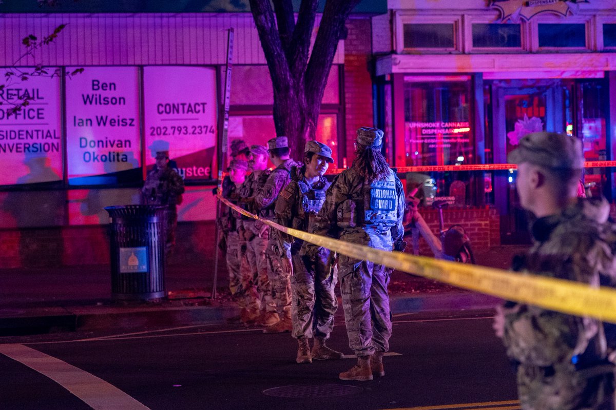 National Guardsman wounded in leg, second individual wounded in abdomen on 8th Street SE near Eastern Market metro. Police investigating; formal press briefing expected shortly. Preliminary reports indicate a shooting on Capitol Hill involving a National Guardsman and a suspect in the 8th Street / Barracks Row area.